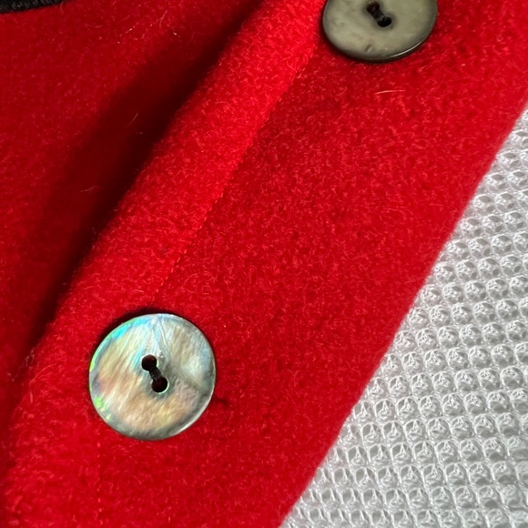 Vest by Karl Harris Design Stolo Nation Canada Red & Black Wool 3 Button Size M - Picture 5 of 6